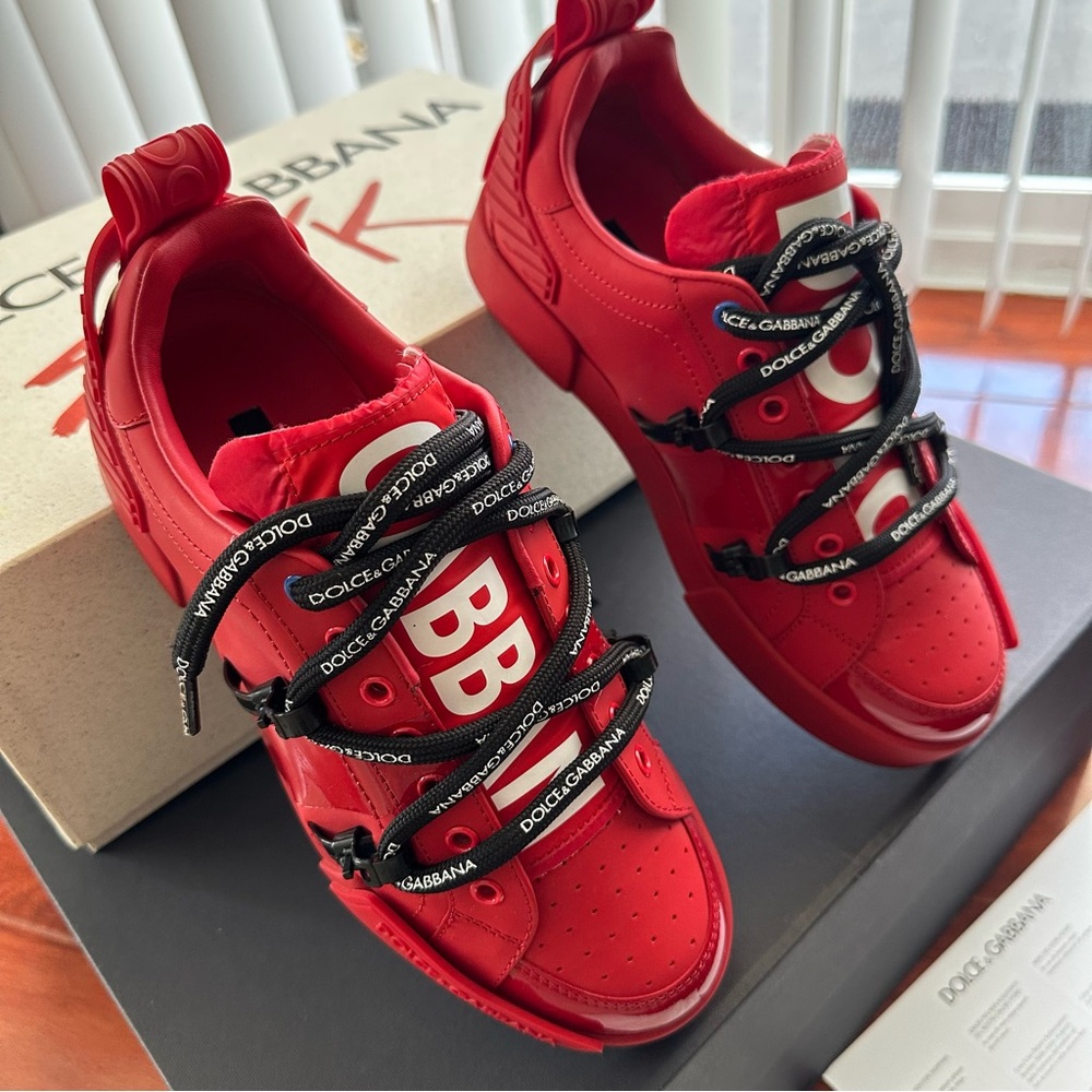 Portofino sneakers in calfskin and patent leather